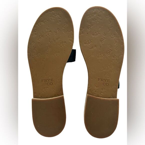 Frye & Co. Evie 3 Band Slide Leather Sandals Black Size 6.5 - Picture 8 of 10
